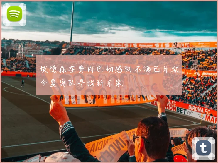 埃德森在费内巴切感到不满已计划今夏离队寻找新东家